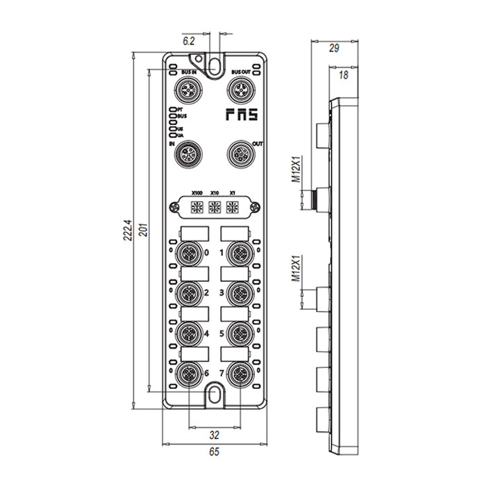 支持 PROFIBUS-DP 協(xié)議 主站、8端口、IO-Link主站、4×IO-Link & 8×DI/DO；當(dāng)常規(guī)DIO接口時(shí):16×DI/DO、003B31